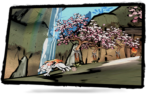 There Was A Small Village Called Kamiki Village, Where - Okami: Zekkeiban Hd Remaster (playstation 3 (547x332), Png Download