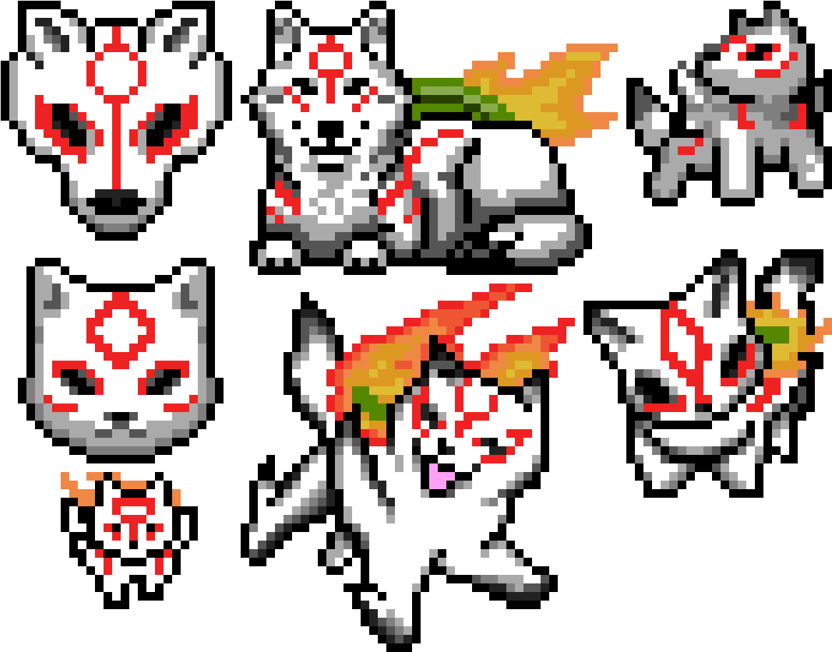 Amaterasu Stamp Sheet - Tribal Wolf W/feathers Perler Necklace (1200x936), Png Download
