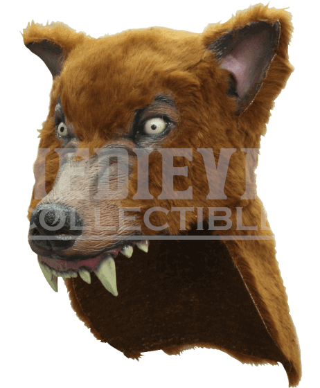 Brown Wolf Head Mask - Deluxe Brown Werewolf Mask Headpiece (600x600), Png Download