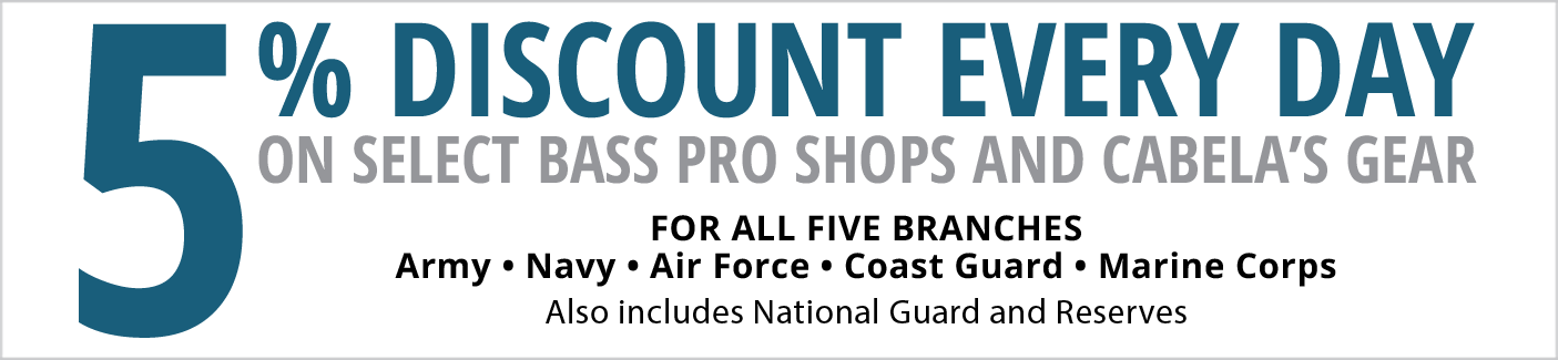 5% Discount Every Day On Select Cabela's & Bass Pro - Bass Pro Shops (1405x325), Png Download
