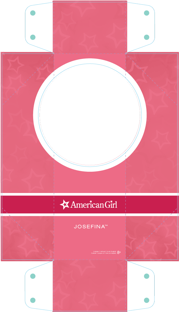 Top Box Die Line - American Girl Packaging (1000x1011), Png Download
