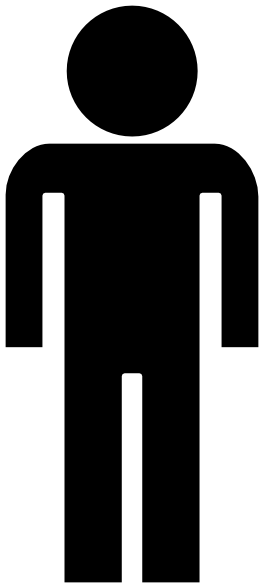 Outline Of Man Clipart Png For Web - Silueta De Hombre Baño (264x588), Png Download