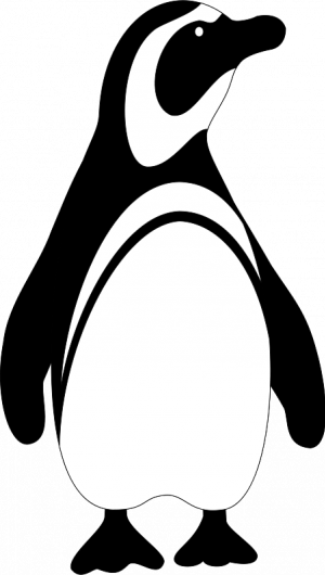 Emperor Penguin Clipart Transparent - Clip Art Penguin Black And White (300x530), Png Download