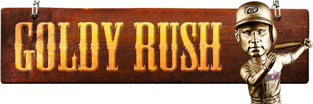 Goldy Rush - Paul Goldschmidt Gold Bobblehead (649x210), Png Download