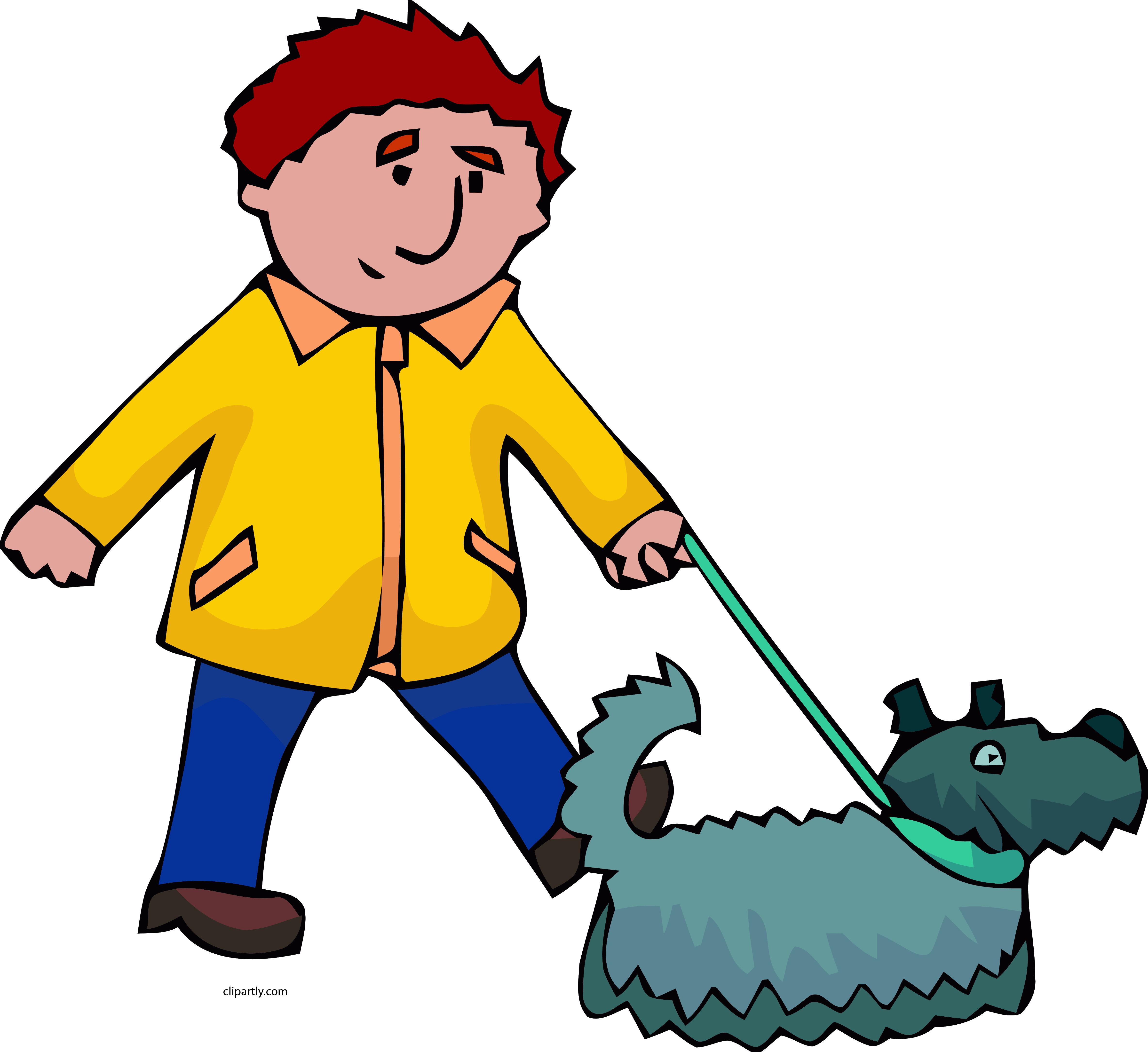 Path Clipart Human Footprint 4 Source - Man Walking Dog Clip Art (4737x4341), Png Download