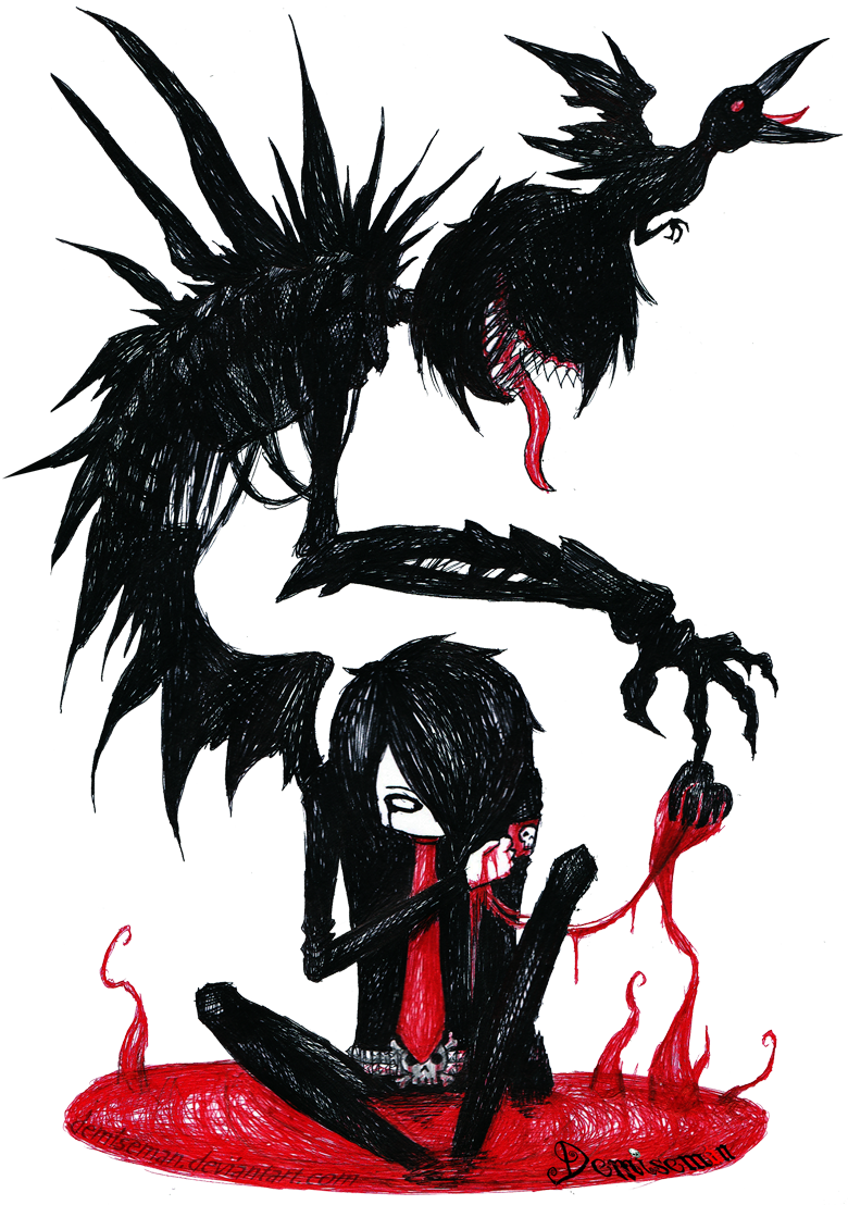 Emo Drawings Favourites By Deathlyflames On Clipart - Man With A Black Heart (780x1108), Png Download