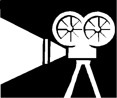 Video Camera Clipart Movie Screening - Video Camera White Png (384x324), Png Download