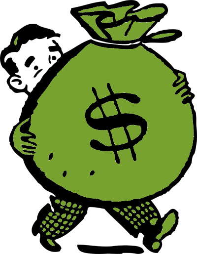 Cartoon Man Holding Money Bag Greendark Cove Street - Money Bag (400x514), Png Download