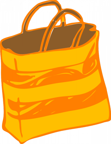 Beach Bag Vector Clipart - Open Bag Clipart (385x500), Png Download