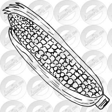 Corn Outline For Classroom Therapy Use Great Corn Clipart - Maize (380x380), Png Download