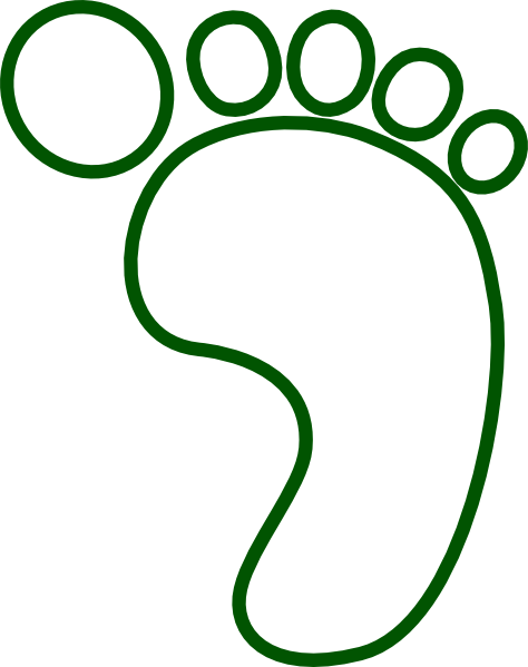 How To Set Use Forest Green Barefoot Outline Clipart - Clip Art (474x599), Png Download