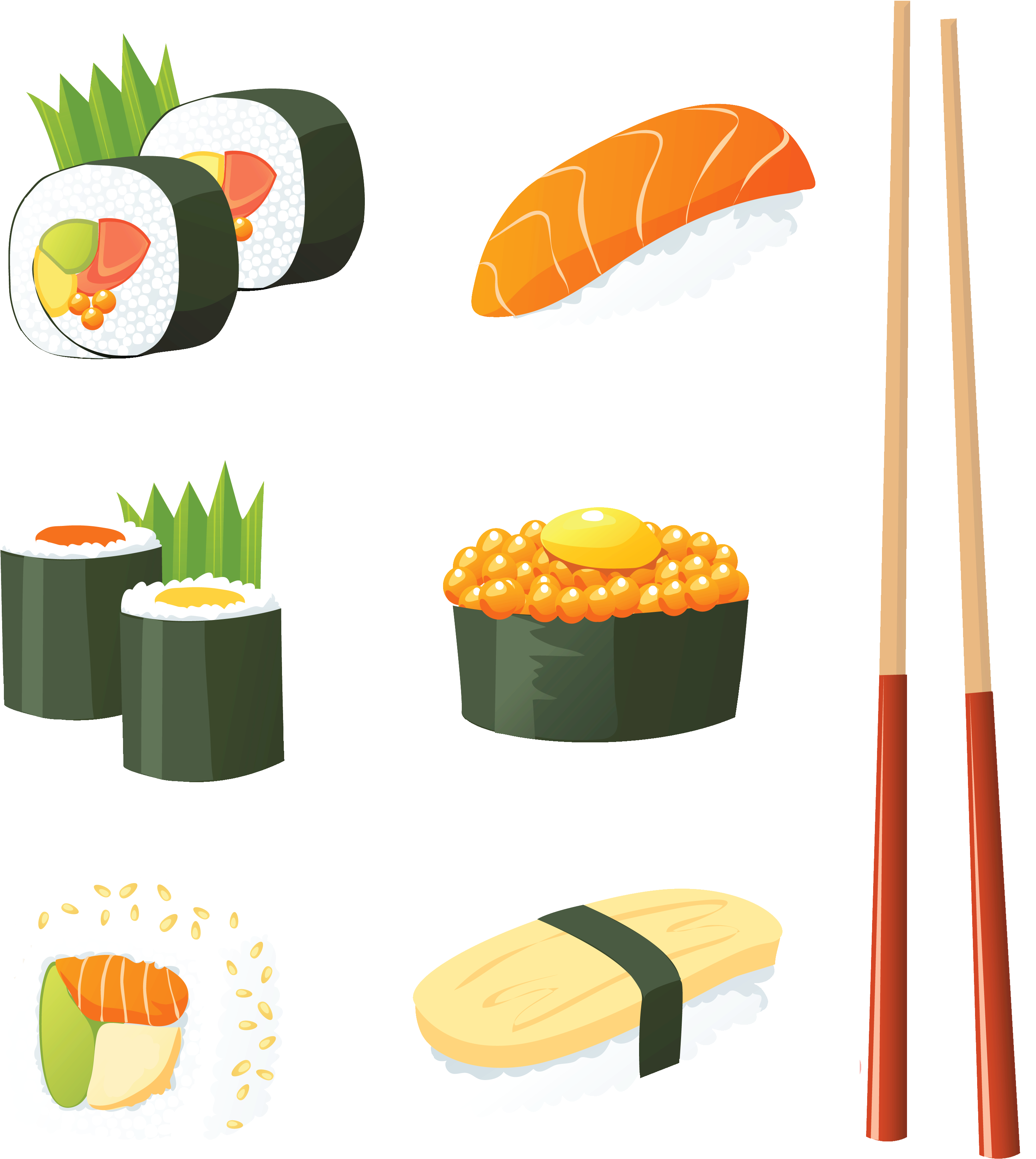 Japanese Sushi Png Vector Clipart - Sushi Clip Art (556x600), Png Download