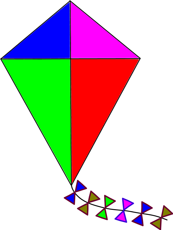 Colorful Kites Clipart 3 By John - Kite Clipart (600x798), Png Download