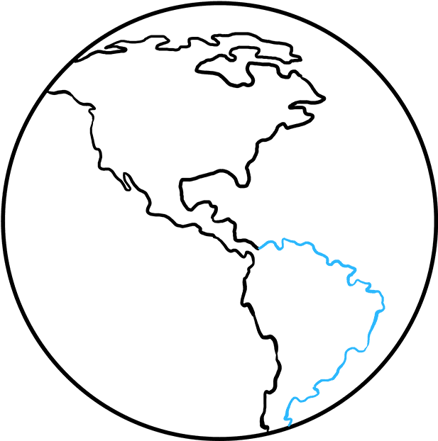 How To Draw Earth - Earth Drawing (680x678), Png Download