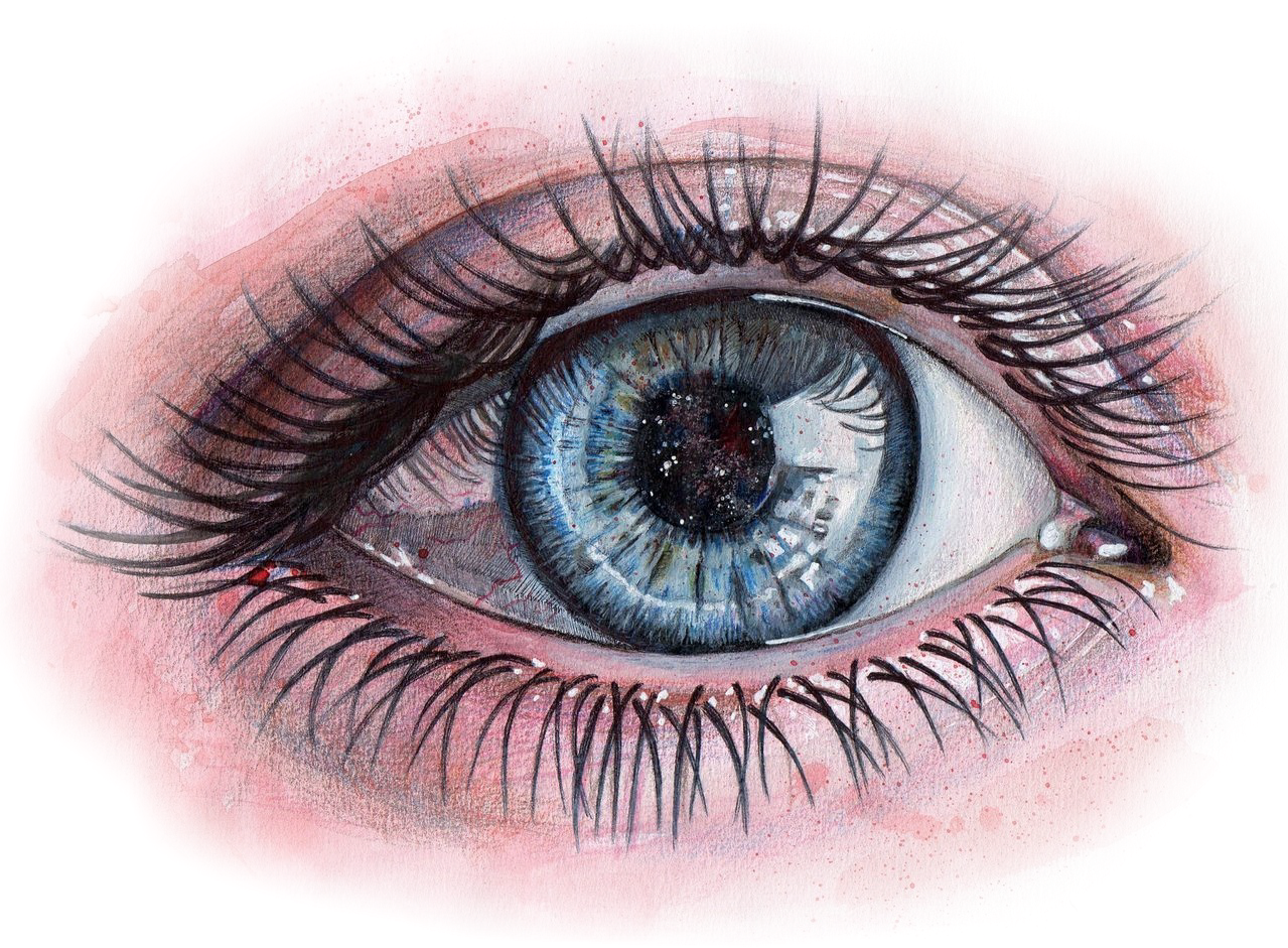 Report Abuse - Eye With Abuse Drawing (1279x941), Png Download