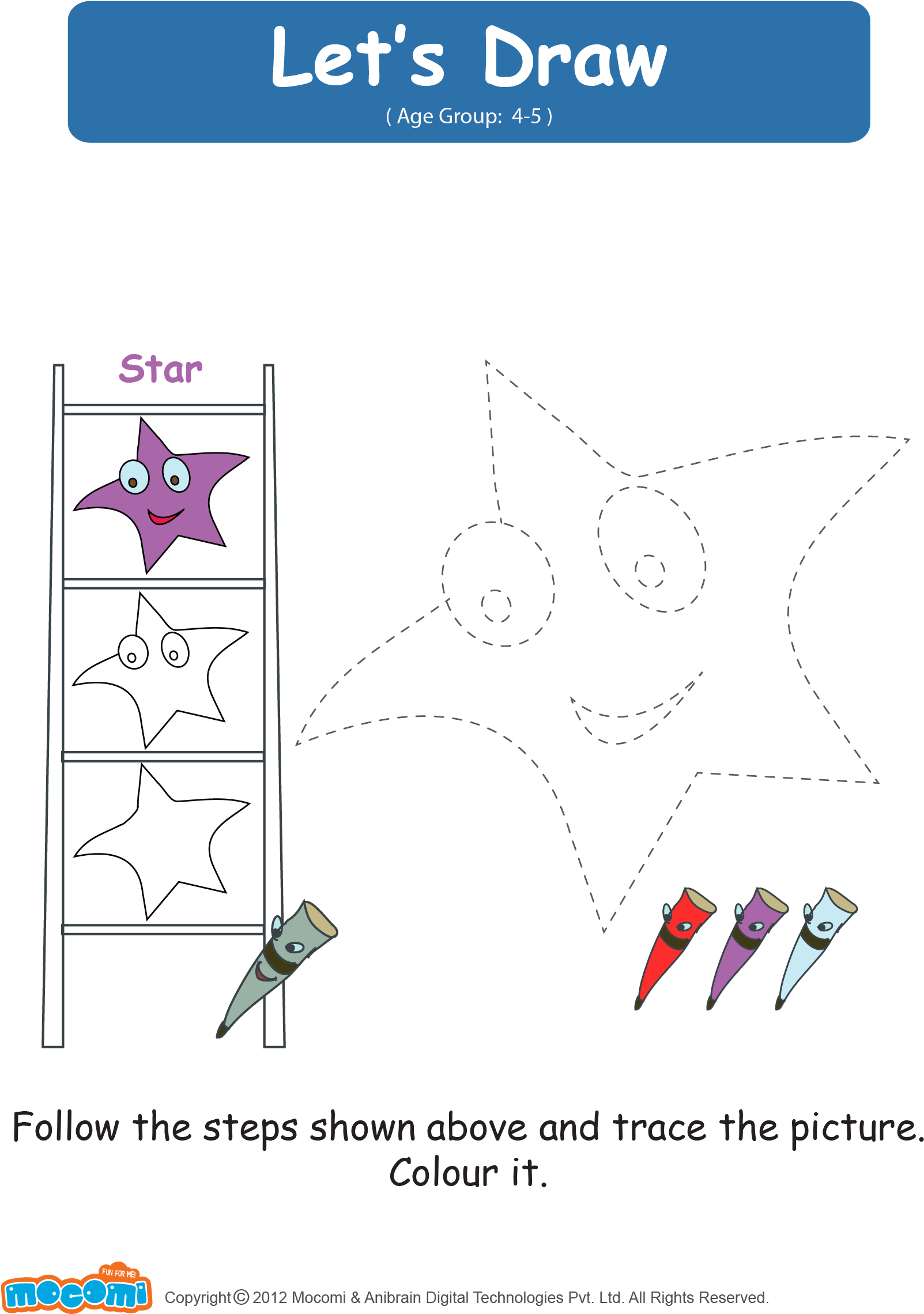 Let's Draw A Star - Draw Me A Star Worksheet (1654x2339), Png Download
