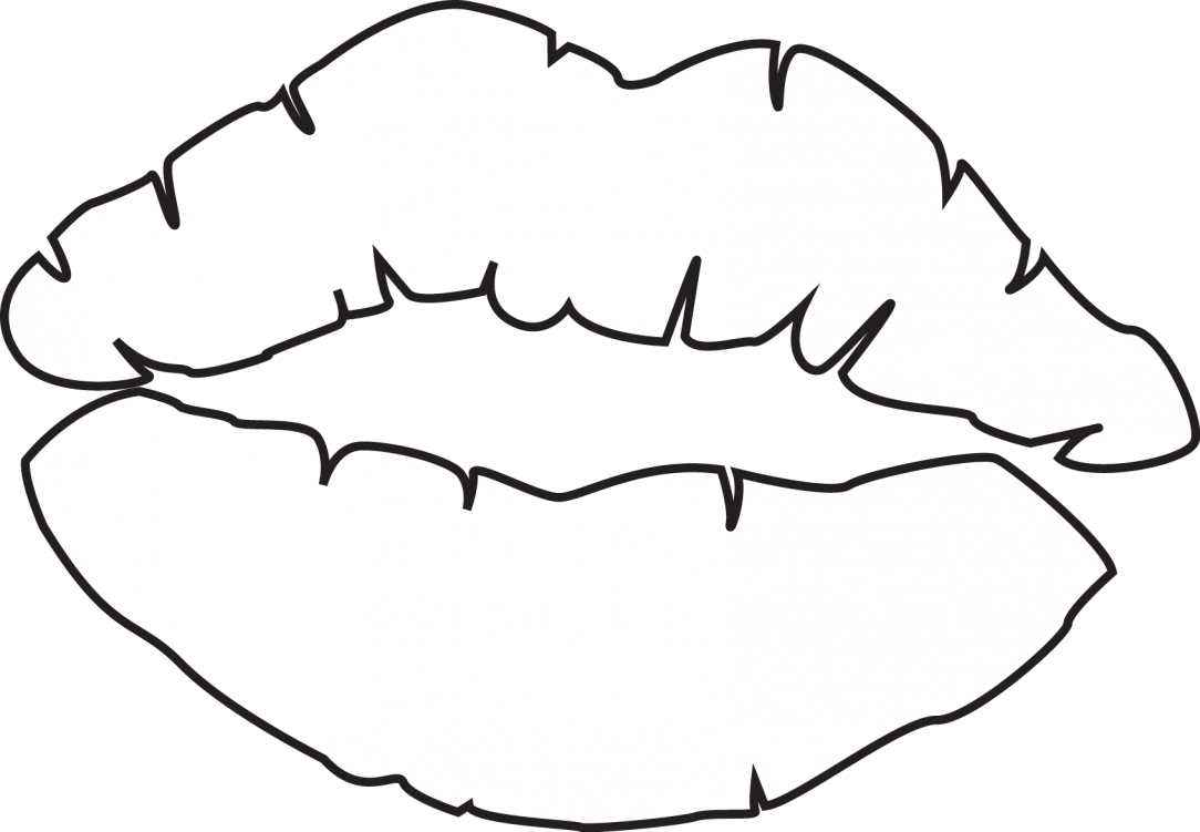 Download Printable Lips Template Outline Kiss Lips Coloring Page PNG