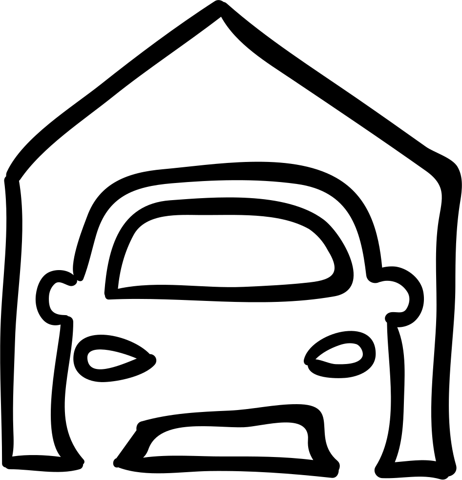 Car Outline In Garage Comments - Carro Na Garagem Desenho (946x981), Png Download
