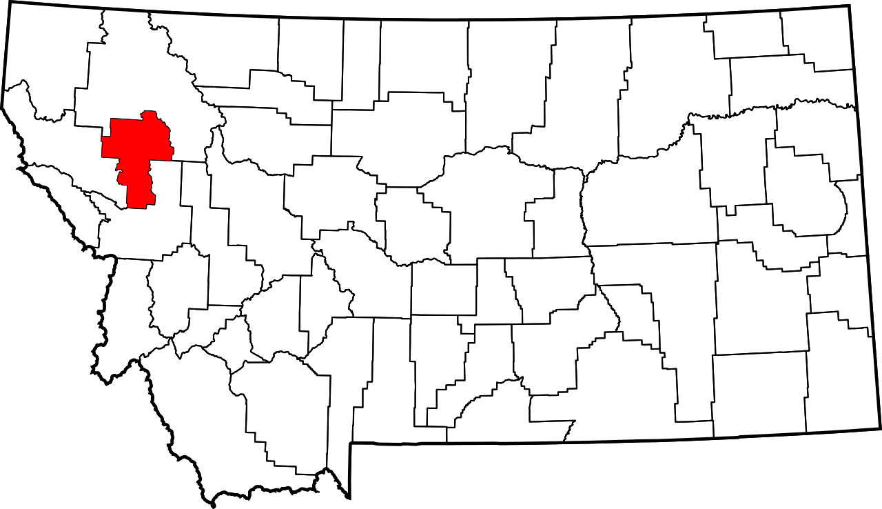 Map Of Montana Highlighting Lake County - Montana Counties Map Blank (1280x738), Png Download