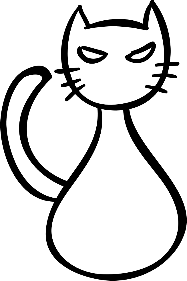 Cat Outline Comments - Hello Kitty Vector Logo (654x981), Png Download