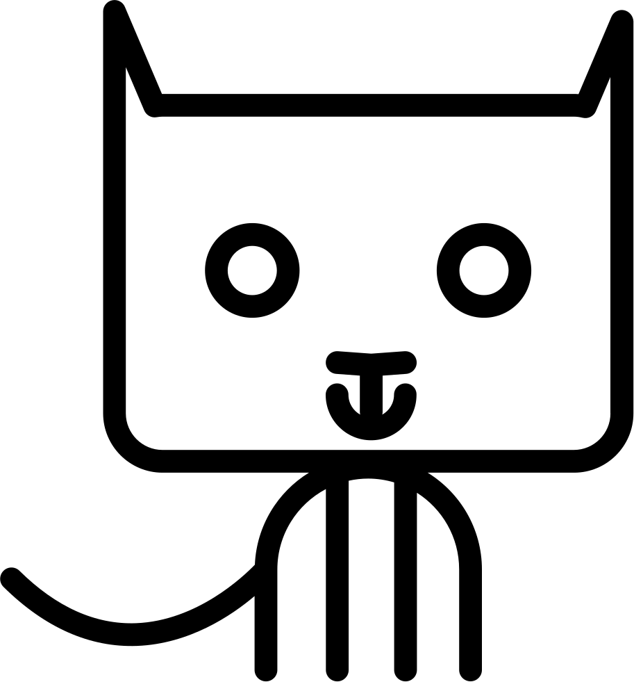 Cat Cartoon Sitting Outline - Cat (913x981), Png Download