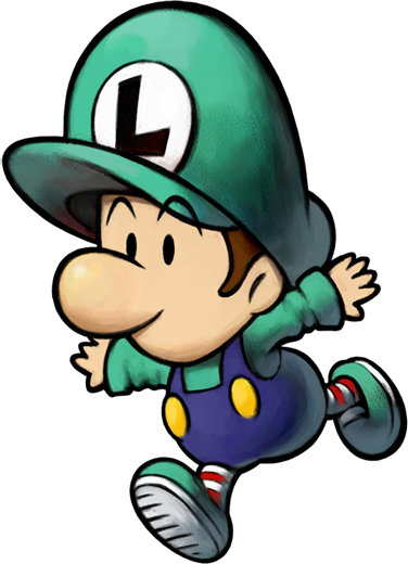 Poor Guy Has Not Received Any Official Artwork For - Yoshi's Island Baby Luigi (376x520), Png Download