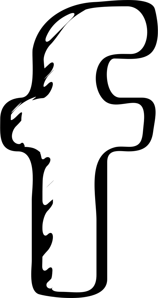 Facebook Sketched Social Letter Logo Outline Comments - Facebook (520x980), Png Download