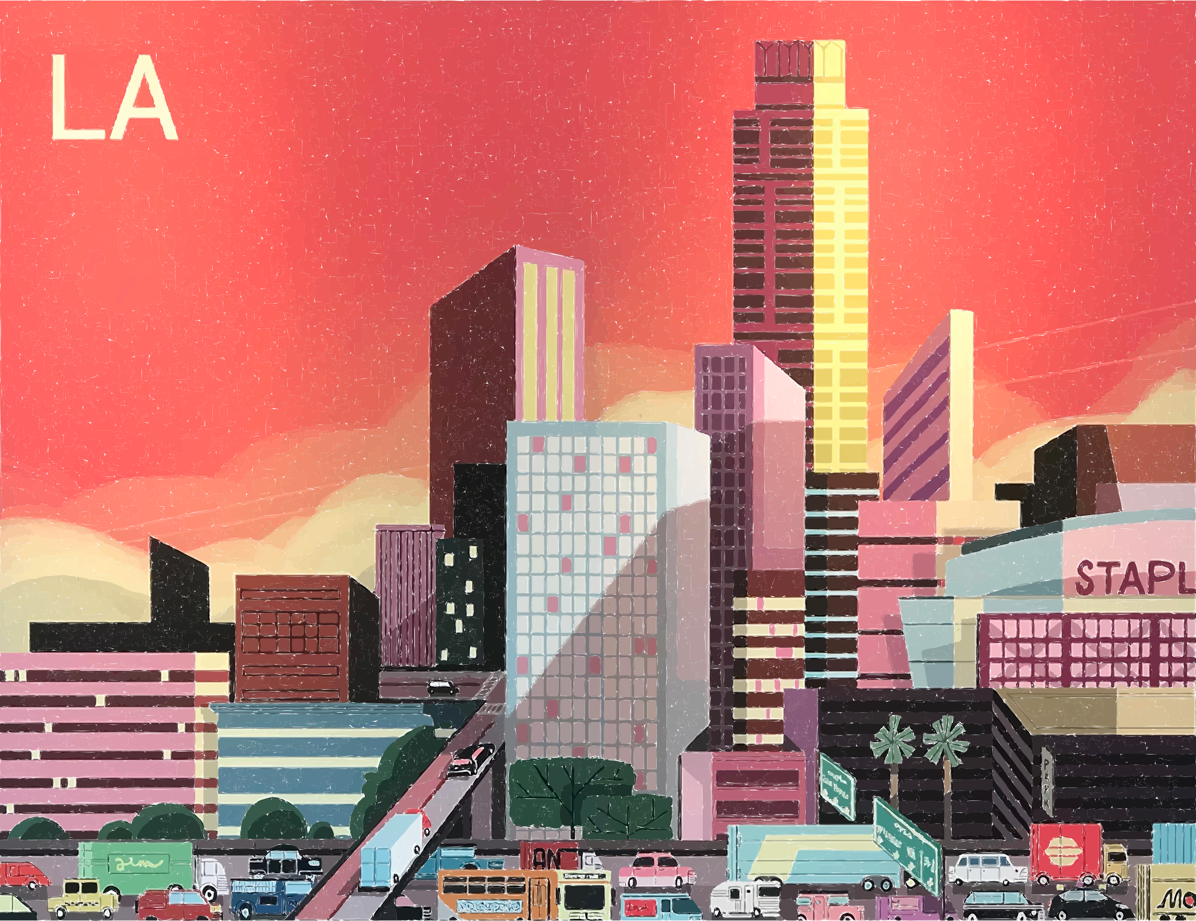Big Image - Los Angeles Clipart (2400x1848), Png Download