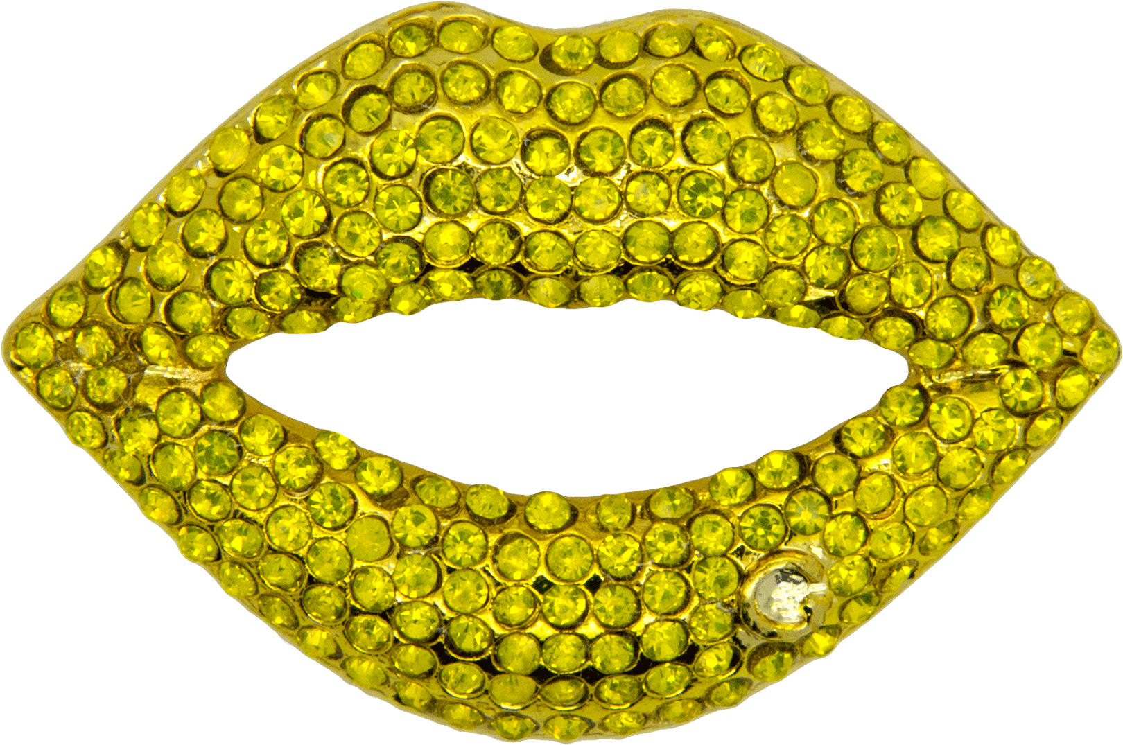 Rhinestone Lips Pin, Gold - Ring (1693x1693), Png Download
