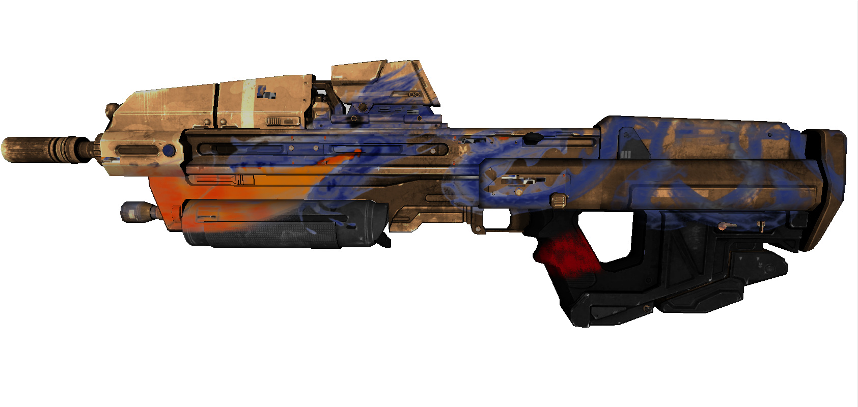 Inspired By The Dragon Lore - Halo Reach Assault Rifle Side View (1701x799), Png Download