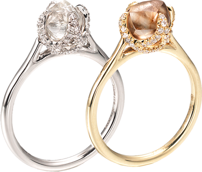 We Design Each Engagement Ring To Be A Celebration - Un Polished Diamond Ring (403x342), Png Download