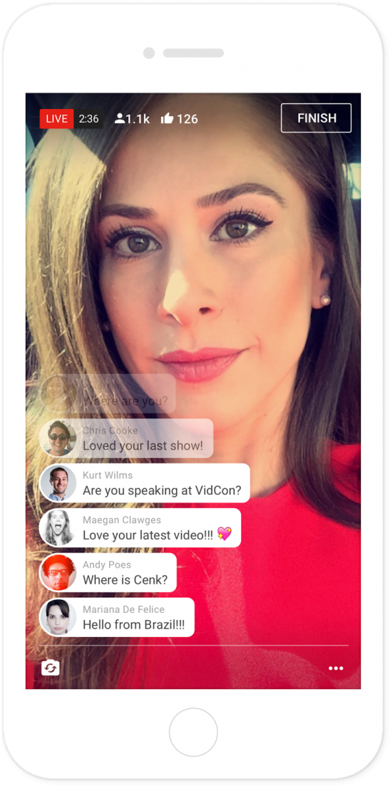 Youtube Live Streaming - Youtube Live Stream On Mobile (600x1165), Png Download