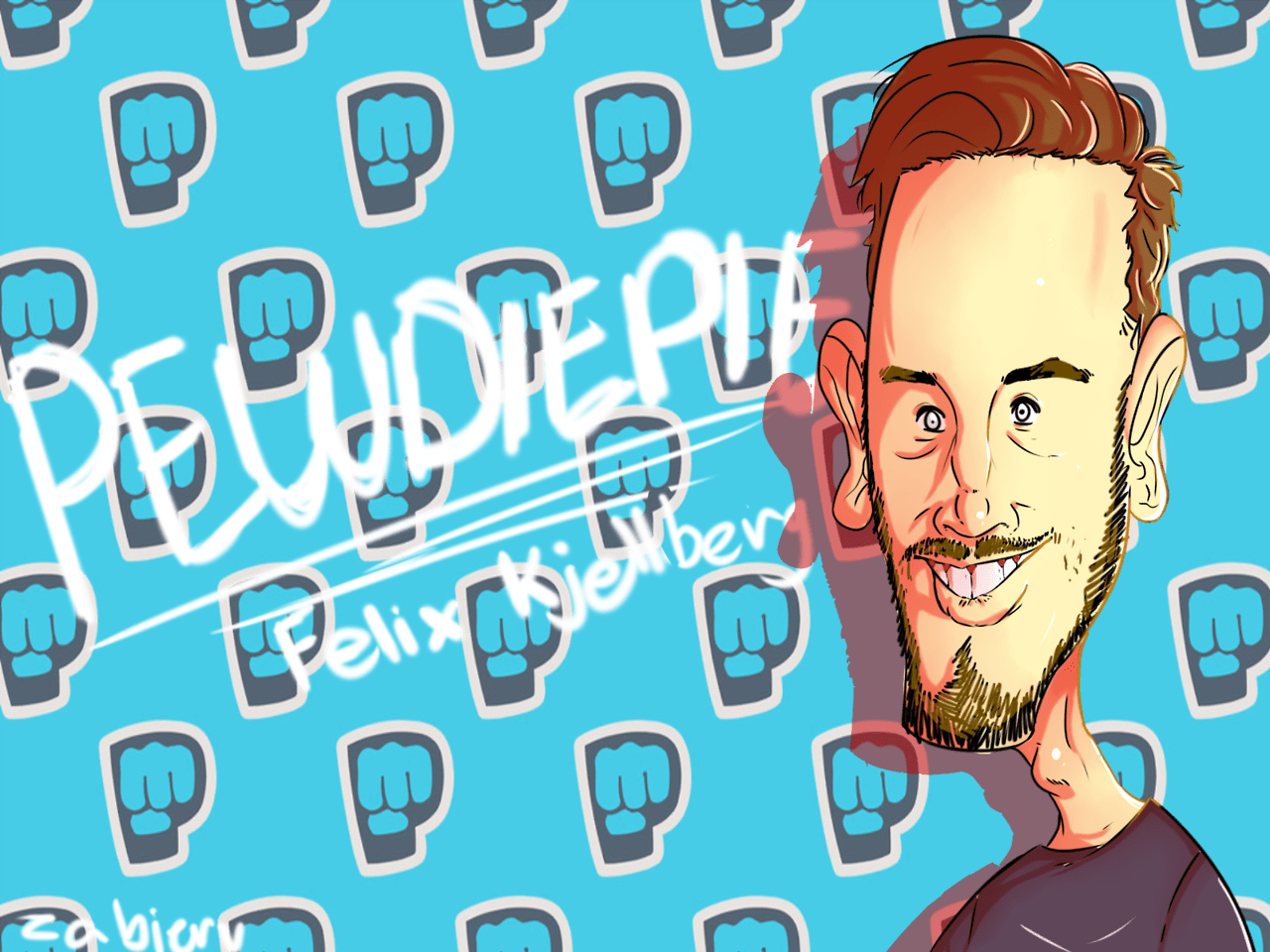 Bruh Fist Just Trying A Caricature Of Pewdiepie - Cartoon (1280x960), Png Download