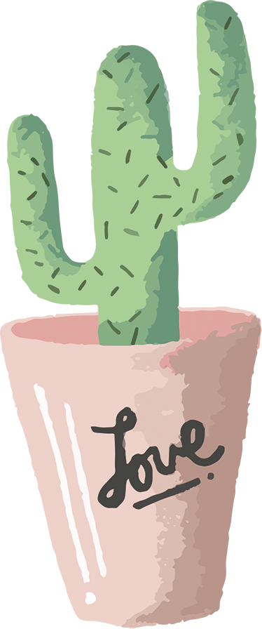 Cactus Pot Love Wall Sticker Tenstickers - Stickers Logo De Ace Kpop (374x896), Png Download