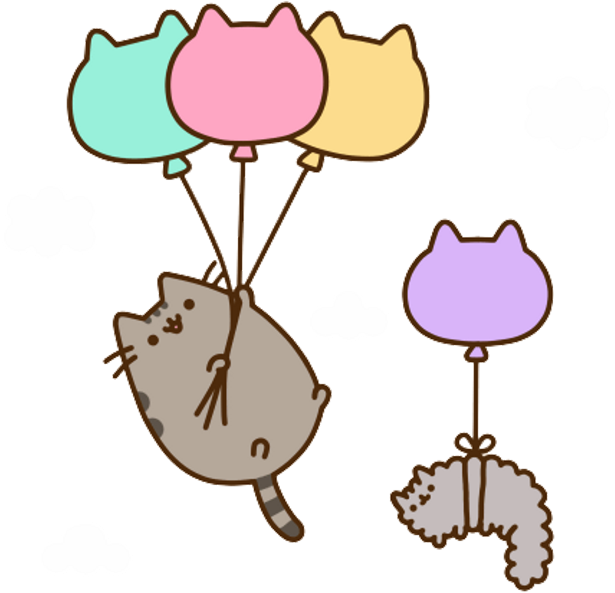 Pusheen Cat Aesthetic Kawaii Anime Art Sticker Manga - Pusheen And Stormy (1024x1024), Png Download