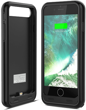 Iphone 7 Battery Case From Alphatronix - Iphone 7 Battery Case Gold Armor Cover Juice Bank Power (720x432), Png Download