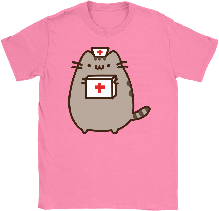 Funny Pusheen Cat Nurse T Shirt Nurse Shirt - Death Metal Cute (1024x1024), Png Download