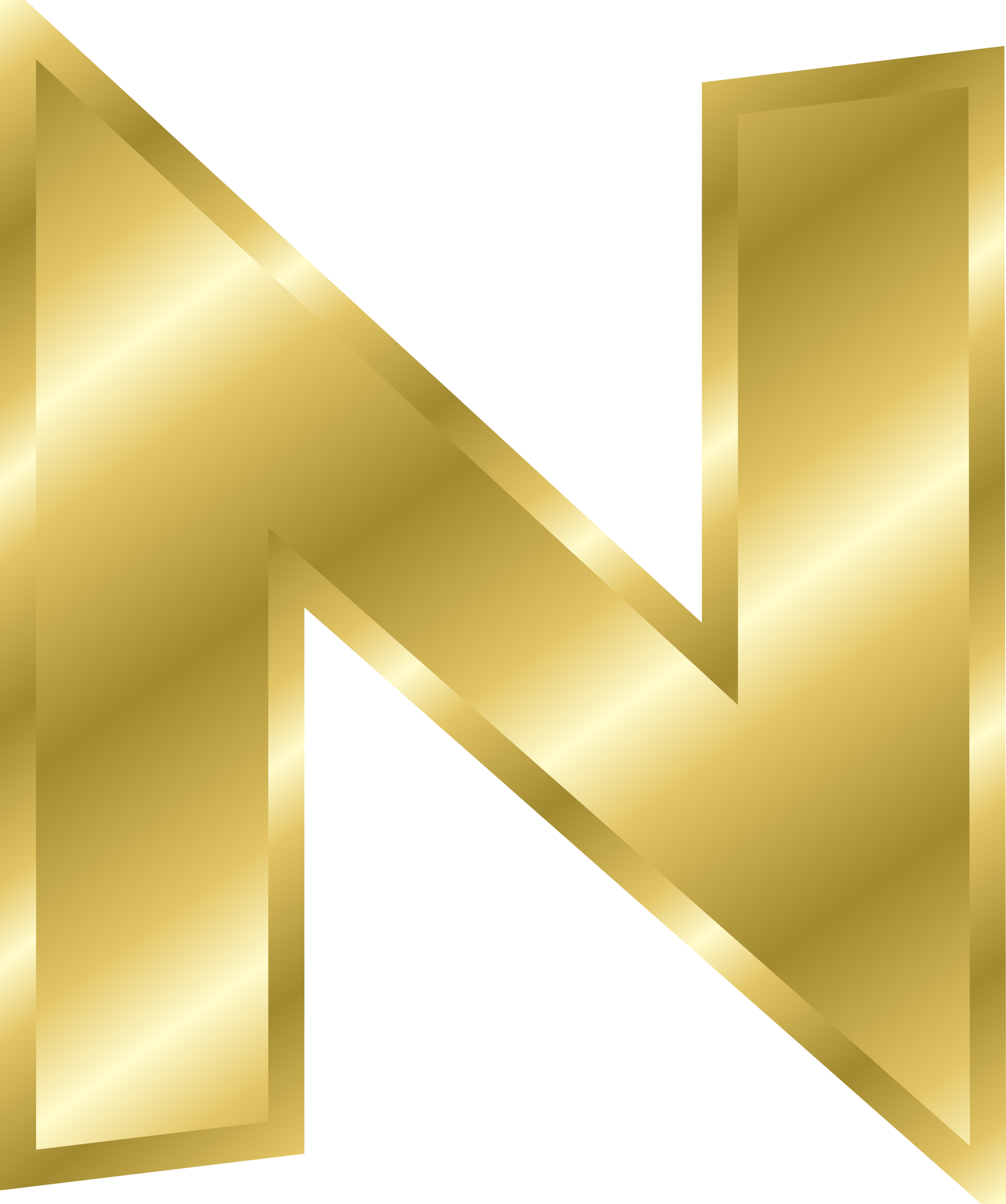 Big Image - Letter N In Gold (2006x2400), Png Download