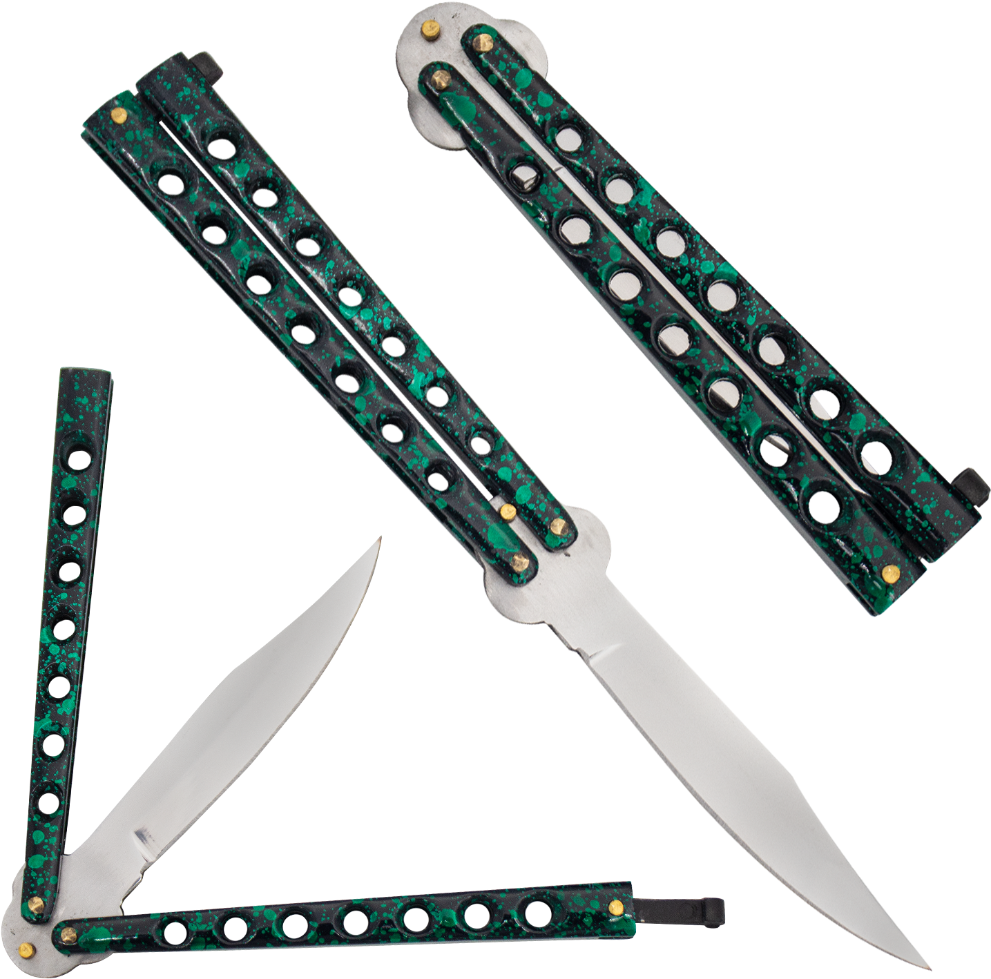 Green Bokeh Paint Splatter Drop Point Dual Flip Side (1500x1500), Png Download