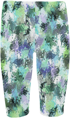 Green Paint Splatter Hestia Cropped Leggings - Board Short (500x500), Png Download