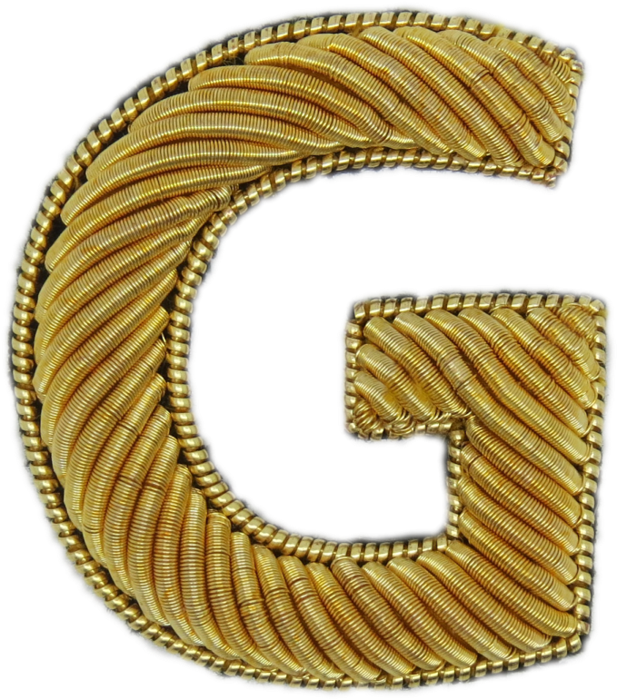 Block Gold Embroidered Letters - Letter (1200x799), Png Download