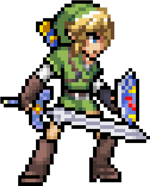 Pokémon, Pixel Art And Google On - Link Legend Of Zelda Pixel (500x605), Png Download