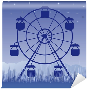 Ferris Wheel Vector Illustration - Ferris Wheel Amusement Park Cartoon (400x400), Png Download