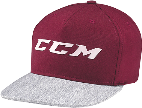 Campus Flat Brim Snapback - Ccm Chambray Snapback Hockey Hat - Ivy Bergundy/grey (508x553), Png Download
