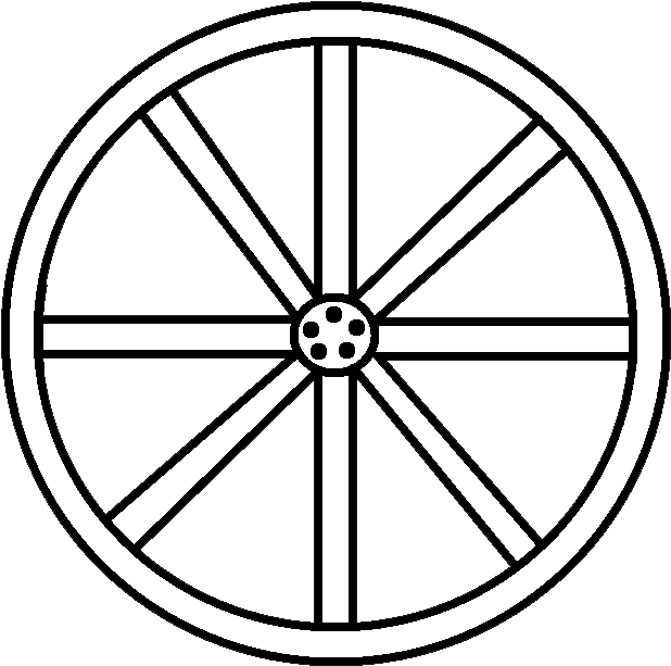 Old - Colouring Pages Of Wheel (638x625), Png Download