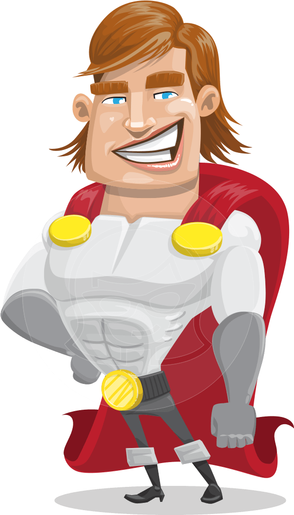 Male Animated Superhero (744x1060), Png Download