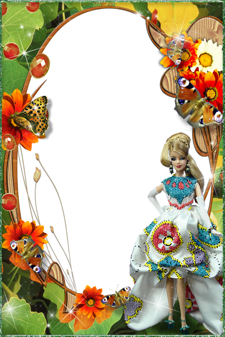 Baby Doll Photo Frame Clipart Barbie Doll Photography - Barbie Doll Photo Frame (900x1350), Png Download