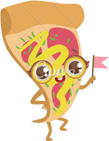 Pizza Slice Cartoon - Cute Anime Food (550x550), Png Download