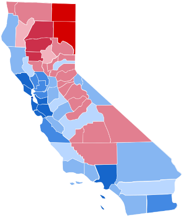 Has The California Backlash Against Liberal Craziness - California 2016 Election Results By County (372x439), Png Download