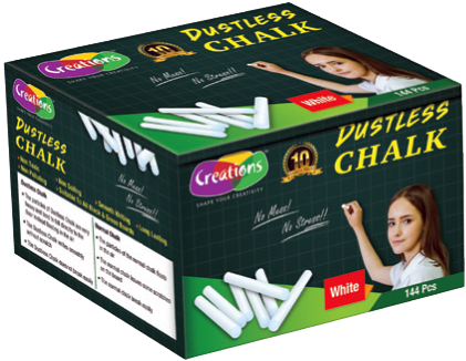 White Chalk 144 Pcs - Box (444x344), Png Download